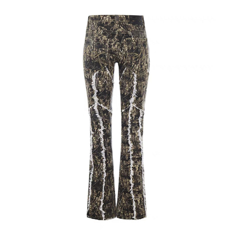 Stretch Jeans for Men Korean Style Slim Fit Pants Trendy Men's Spring and Autumn Summer Printed Pants