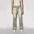 European and American Style 2026 New Avocado Green Gradient Casual Pants High Waist Elastic Straight Slim Pants for Women