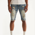 Men's Denim Casual Washed Hole Patch Embroidered Mid-Waist Loose Street Trendy Men's Clothing