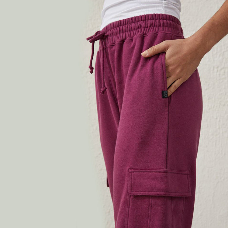 Factory Direct Sales High Waist Wide Leg Drawstring Casual Pants 2026 New Spring & Fall Loose Slimming Look Sports Pants for Women