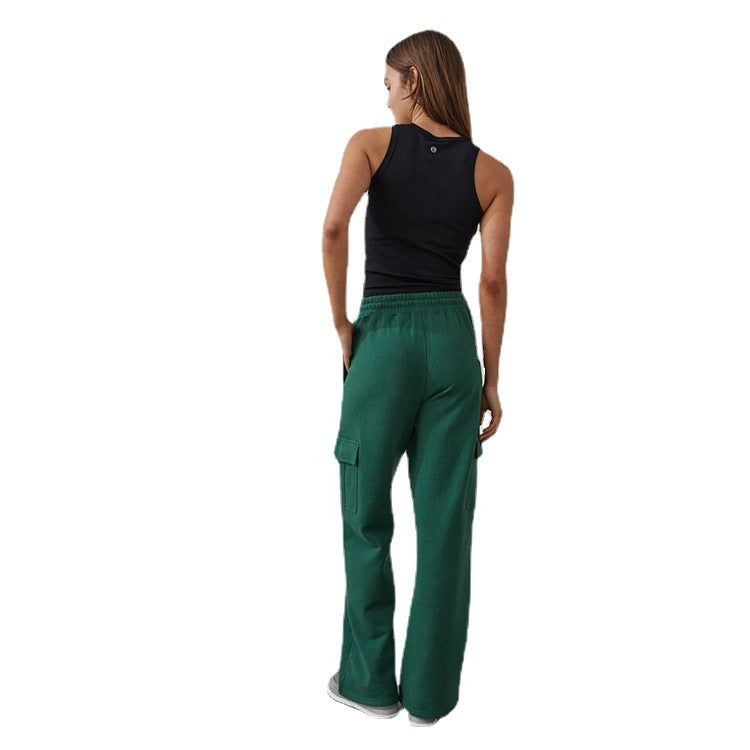 Factory Customized American Workwear Casual Pants for Women 2026 Spring & Fall New High-Waisted Drawstring Loose Slimming Look Sports Pants