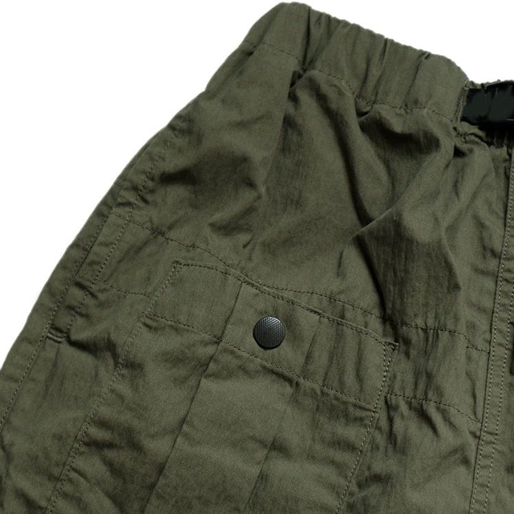 Factory Customized Japanese Style Military Green Hem Lace Leg Casual Pants for Women Lightweight Casual Pure Cotton Loose Cargo Pants