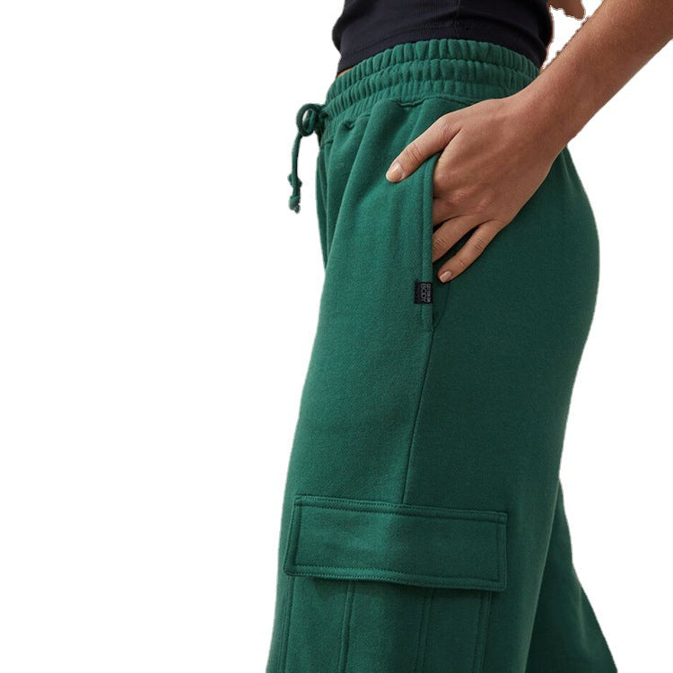Factory Customized American Workwear Casual Pants for Women 2026 Spring & Fall New High-Waisted Drawstring Loose Slimming Look Sports Pants